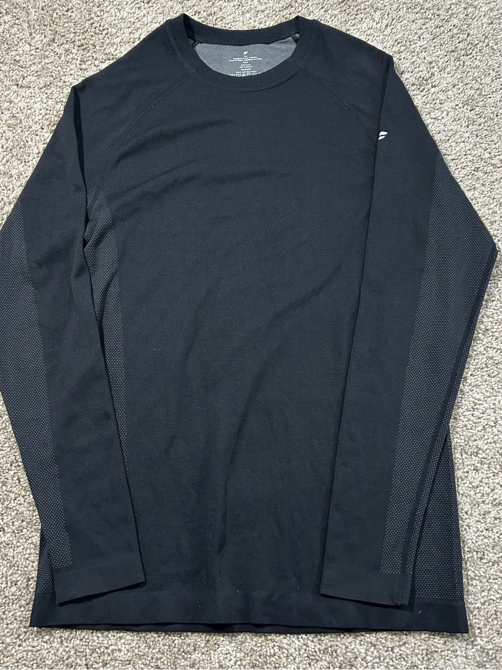 Fabletics Black Long-Sleeve Performance Crew